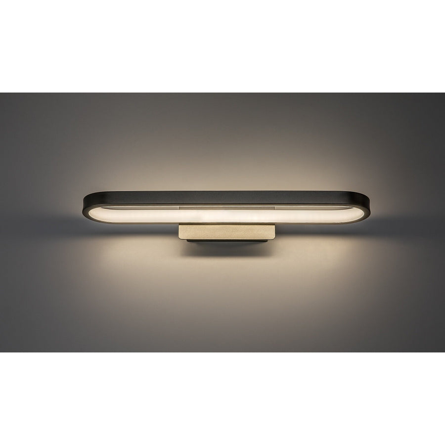 Badkamerwandlamp, Odran, LED 15 W, 1200 lm, 4000 K, L 40 cm, gunmetal, IP44, 75114