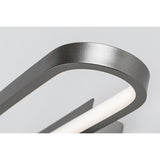 Badkamerwandlamp, Odran, LED 15 W, 1200 lm, 4000 K, L 40 cm, gunmetal, IP44, 75114