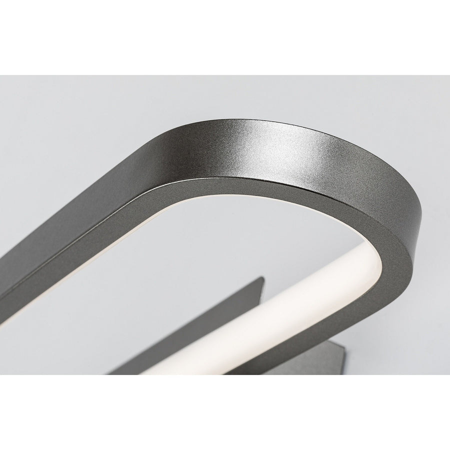 Badkamerwandlamp, Odran, LED 15 W, 1200 lm, 4000 K, L 40 cm, gunmetal, IP44, 75114