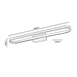 Badkamerwandlamp, Odran, LED 18 W, 1350 lm, 4000 K, L 60 cm, gunmetal, IP44, 75115