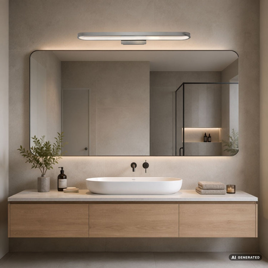 Badkamerwandlamp, Odran, LED 18 W, 1350 lm, 4000 K, L 60 cm, gunmetal, IP44, 75115