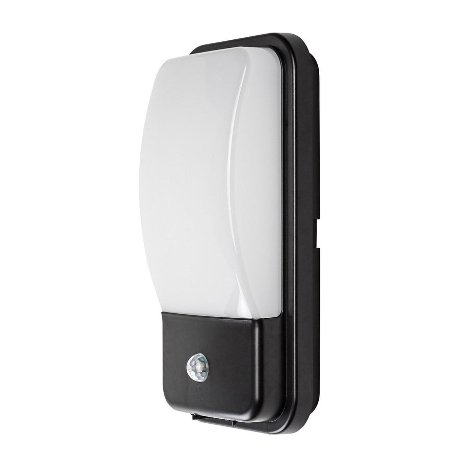 Buitenwandlamp, Matzen, LED 20 W, 1860 lm, 4000 K, H 30 cm, IP65, zwart, met PIR-sensor, 77233