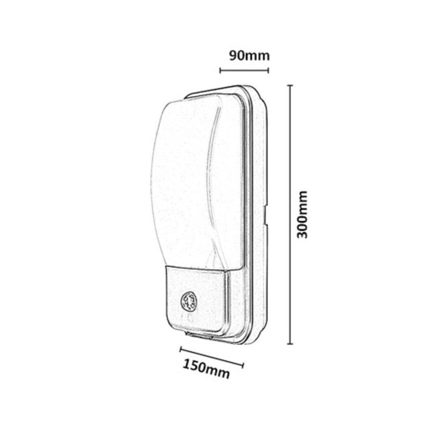 Buitenwandlamp, Matzen, LED 20 W, 1860 lm, 4000 K, H 30 cm, IP65, zwart, met PIR-sensor, 77233