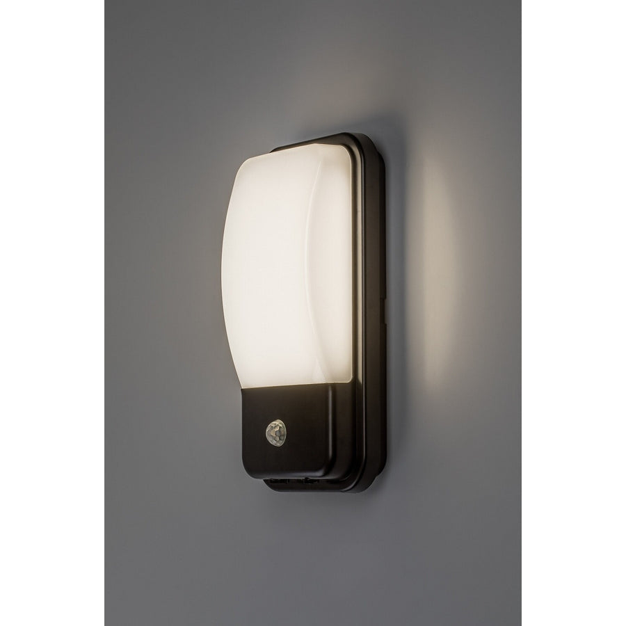 Buitenwandlamp, Matzen, LED 20 W, 1860 lm, 4000 K, H 30 cm, IP65, zwart, met PIR-sensor, 77233
