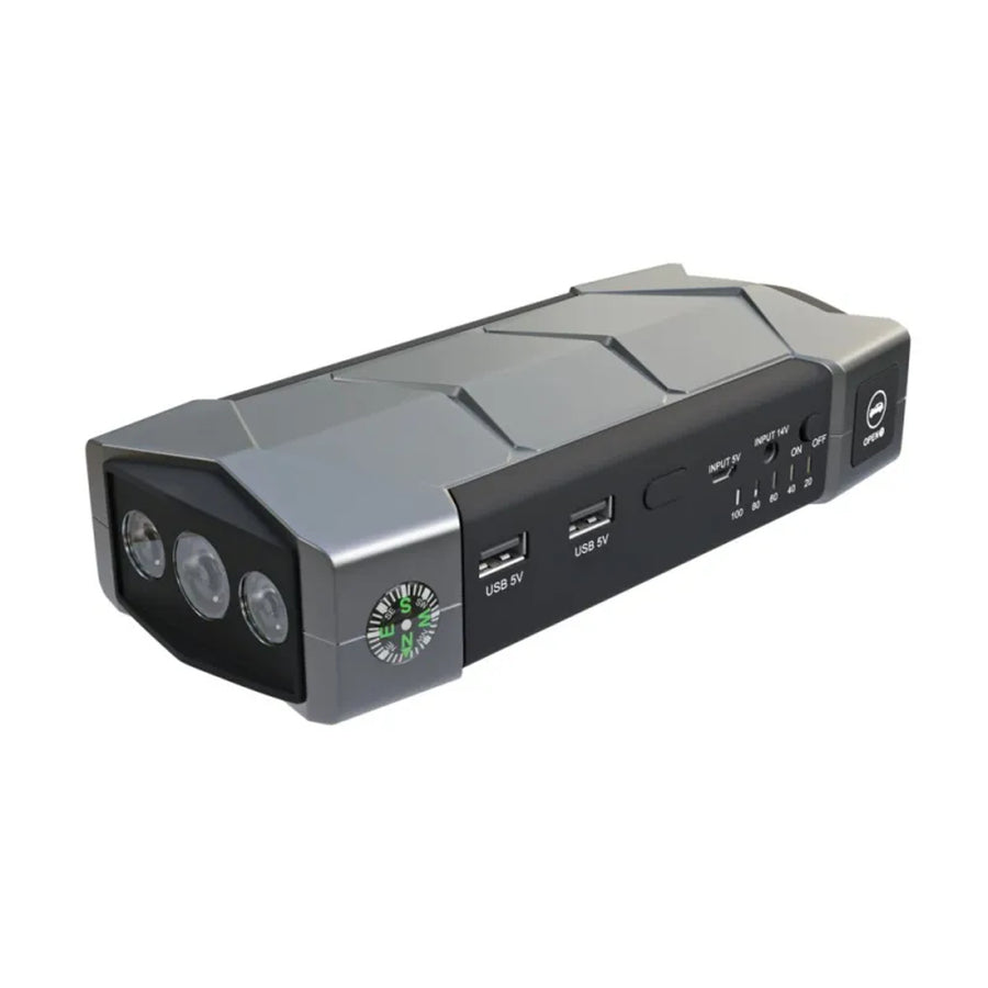Extralink Jump Max7-startbooster, capaciteit 10.000 mAh, 3 LED’s, zaklamp, kompas, hamer, startstroom 400 A, piekstroom 1.000 A