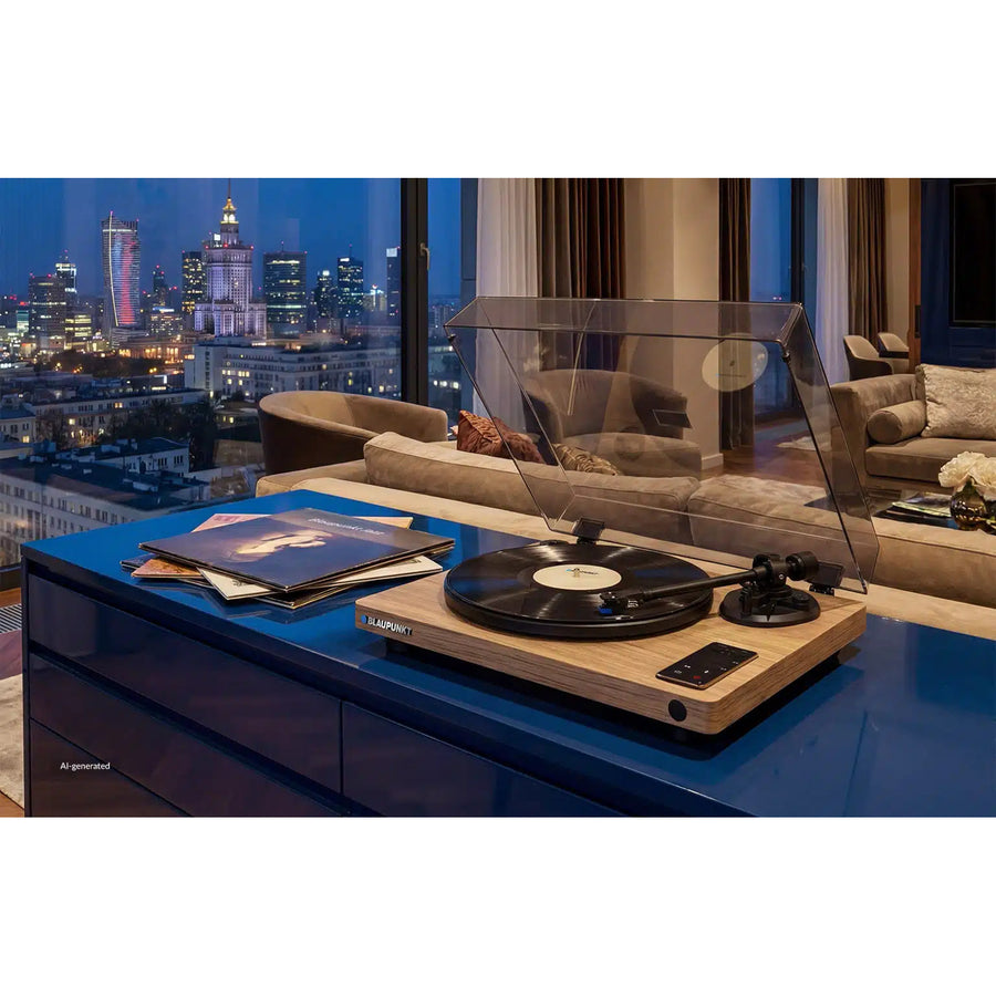 Blaupunkt automatische platenspeler, BT, USB, Audio-Technica-element, geschikt voor 7"- en 12"-platen, Varsovia AT100BT