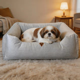 Premium hondenmand van corduroy, 120 x 100 cm, uit elkaar te halen, Dogs4life