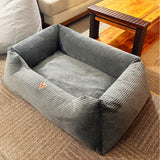 Premium hondenmand van corduroy, 120 x 100 cm, uit elkaar te halen, Dogs4life