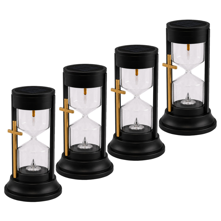 Zonne-energiekaars, Zandloper van de eeuwigheid, LED 0,08 W, levensduur 20.000 uur, maximale lichtsterkte 3 lm, 77199, Znicz-lux, 4 stuks