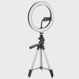 10 "12W LED-ringlicht met statief en Bluetooth-trigger 3 kleuren 10 helderheidsniveaus 10% -100% Instelbare helderheid 160 LED-verlichtingslamp voor smartphonehouder