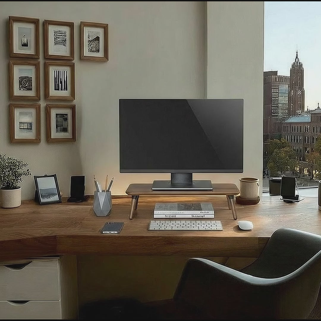Maclean MC-930 Monitorstandaard Laptopstandaard Schermverhoger Bureaubevestiging Schermstandaard tot 20kg 50x24x12cm