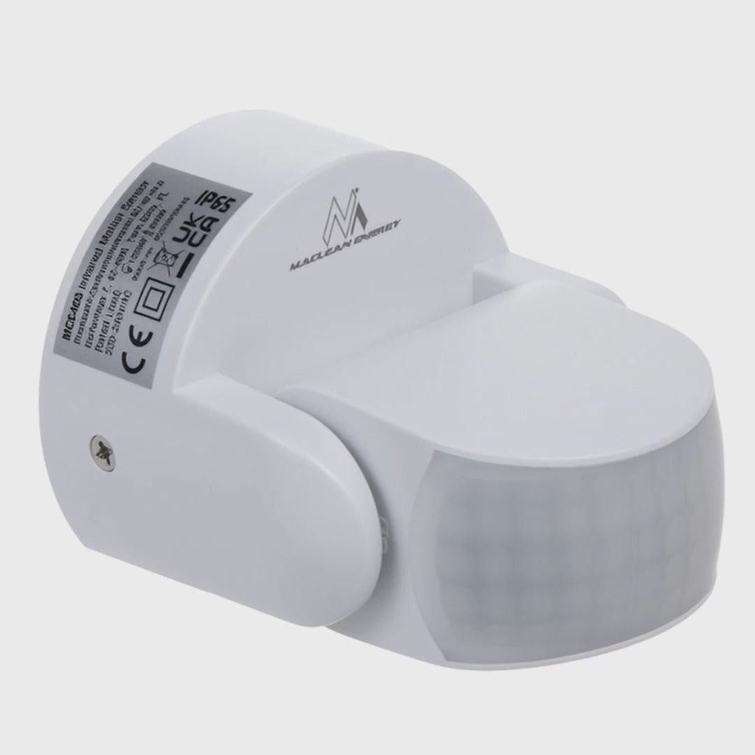 Maclean - PIR bewegingsmelder infrarood - IP65 - Wit - Reikwijdte 12m - 600/1200W - MCE468 W