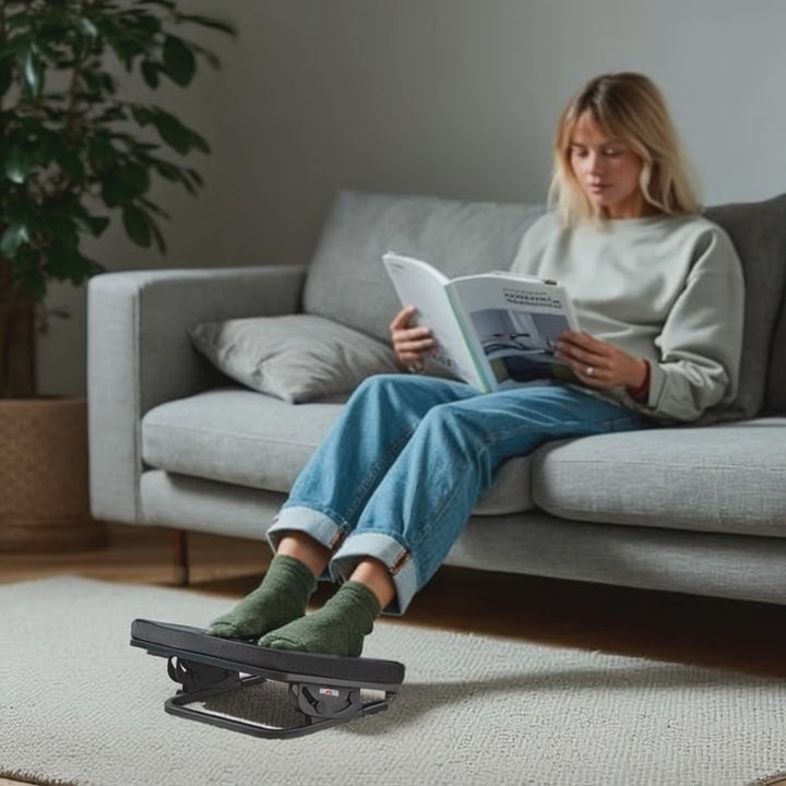 Maclean ergonomische voetensteun, beensteun, traploos instelbare hoek, afneembaar kussen, MC-460