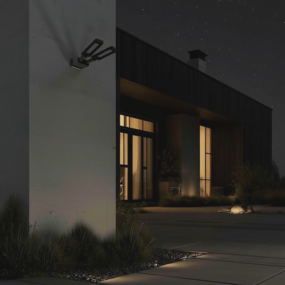Solar straatlamp met bewegings- en schemersensor IP54 5W 2x 450 Lumen 6500K Twee lichtbronnen Afstandsbediening Solar Lamp Buitenwandlamp Buitenverlichting 3 verlichtingsmodi