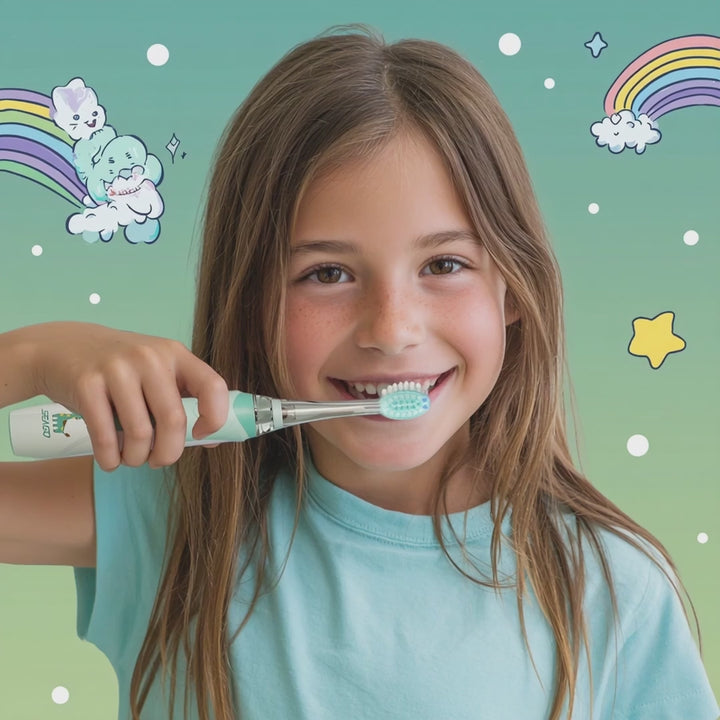 SEAGO sonische tandenborstel voor kinderen, roze, 1xAA 1,5V (niet meegeleverd), 3 tips, SG-977 Roze