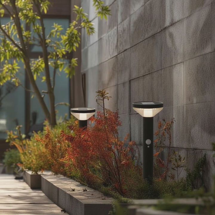 Maclean / LED - solar tuinlamp met sensor - Kleur Zwart