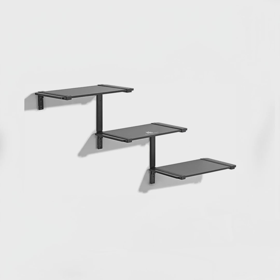 Maclean - Plank - wandplank - Modulaire legplanken met drie etages - max. 30 kg, MC-974 - Zwart