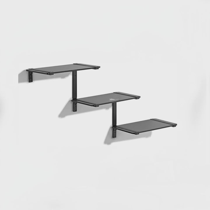 Maclean - Plank - wandplank - Modulaire legplanken met drie etages - max. 30 kg, MC-974 - Zwart
