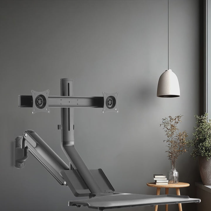 Maclean - Monitorbeugel / Muurbevestiging en Toetsenbordplank - VESA 17" - 32"