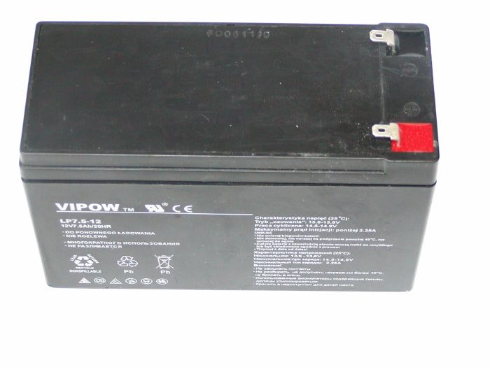 Vipow-gelbatterij, onderhoudsvrij, lange levensduur, 12V 7,5Ah