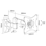 Muurbeugel voor TV, 23- 42 inch, tot 30 kg, Maclean Brackets 8, MC-503B LCD, LED