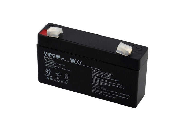 Vipow onderhoudsvrije gelbatterij 6V 1,3Ah, lange levensduur
