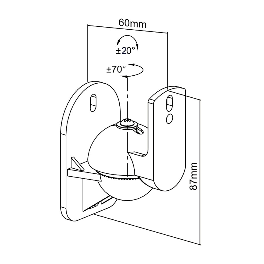 Luidspreker muurbeugel (x2) houder voor speakers Maclean MC-526