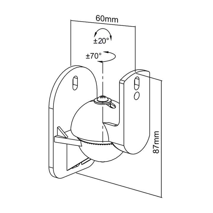 Support mural pour enceinte (x2) support pour enceintes Maclean MC-526