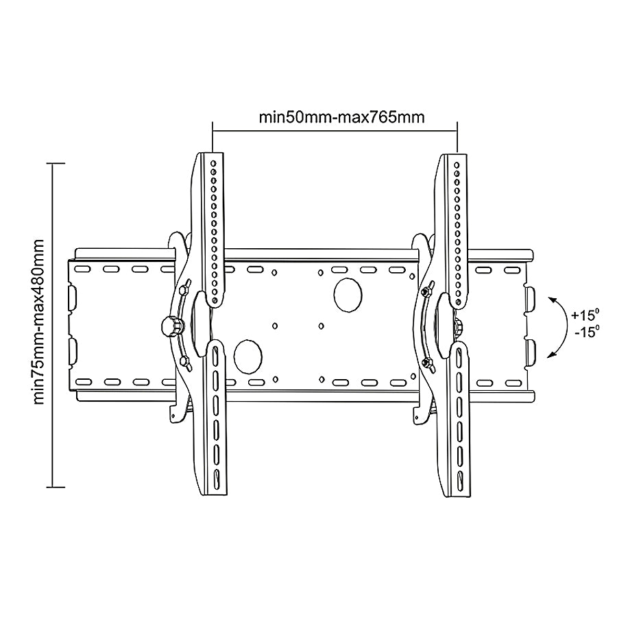 MC-521B Maclean Muurbeugel voor TV 37 - 70'' 75 kg Zwart