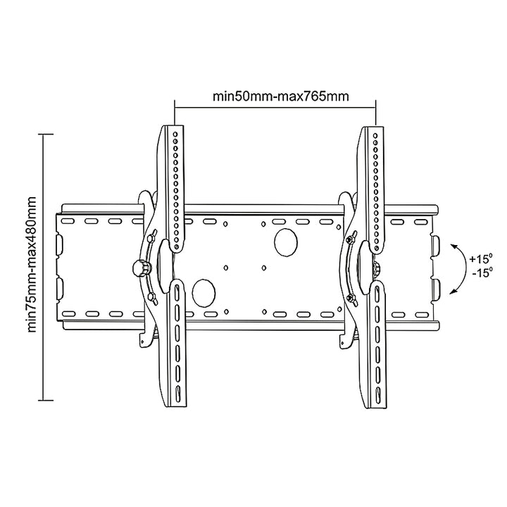 MC-521B Maclean Muurbeugel voor TV 37 - 70'' 75 kg Zwart