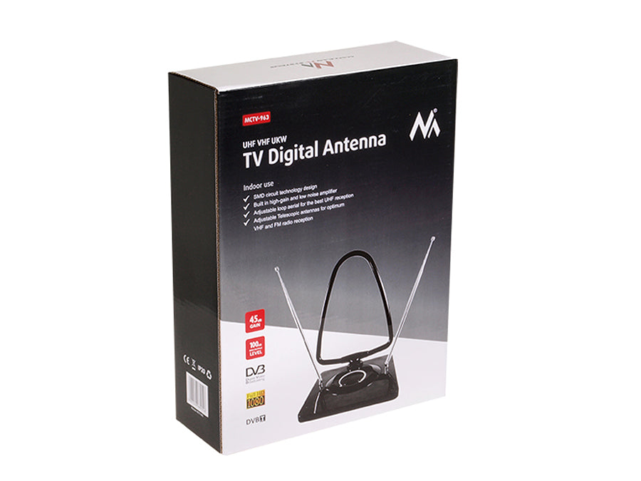 Antenne interne DVB-T2 HEVC Systèmes TV Maclean MCTV-963 avec amplificateur, radio FM