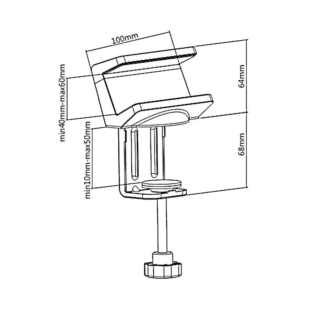 Universele stekkerdooshouder - bureau Maclean Brackets MC-808 wit