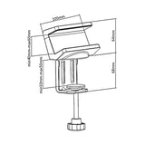 Universele stekkerdooshouder - bureau Maclean Brackets MC-808 wit