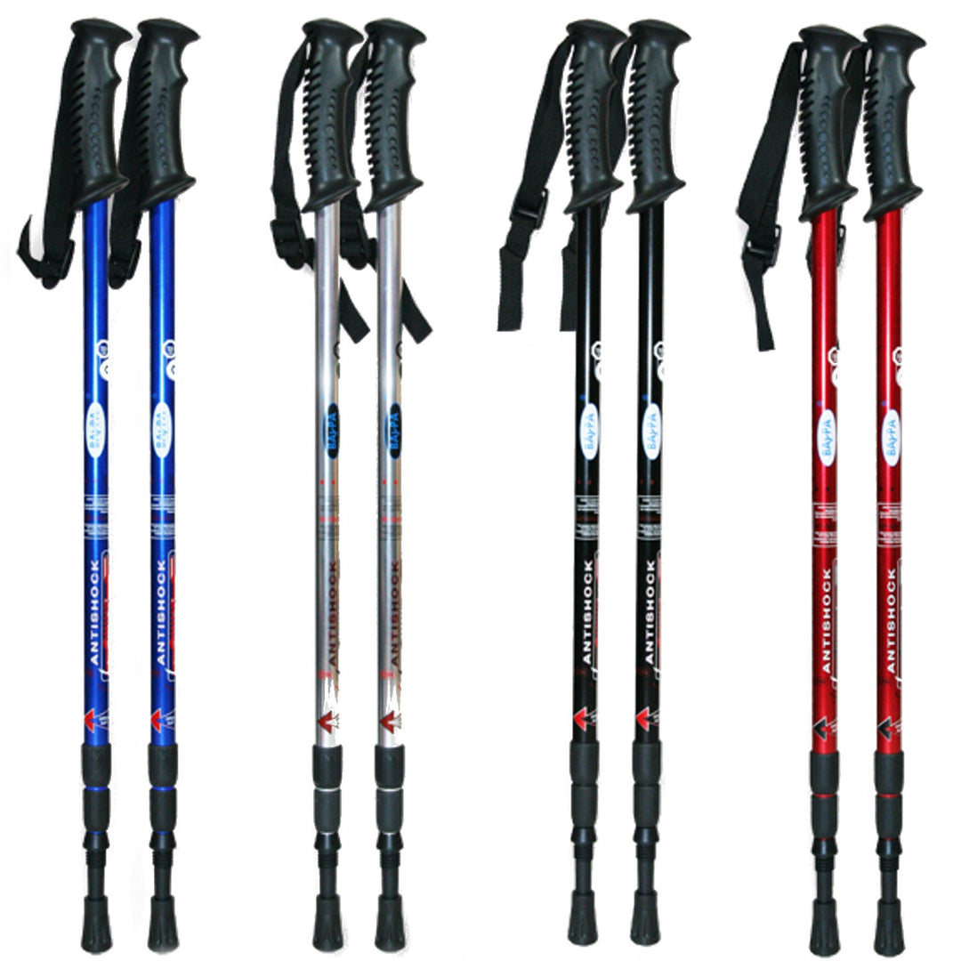 Nordic walking sticks aluminium schokbestendig systeem 65-135cm EUROBATT zwarte kleur