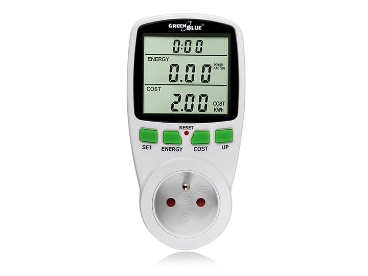 Vermogensmeter Wattmeter display meettijd GreenBlue GB202