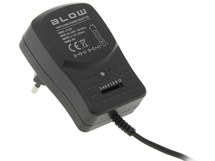 Universele geregelde voeding 3-12V 500mA Blow ZI500 5264#