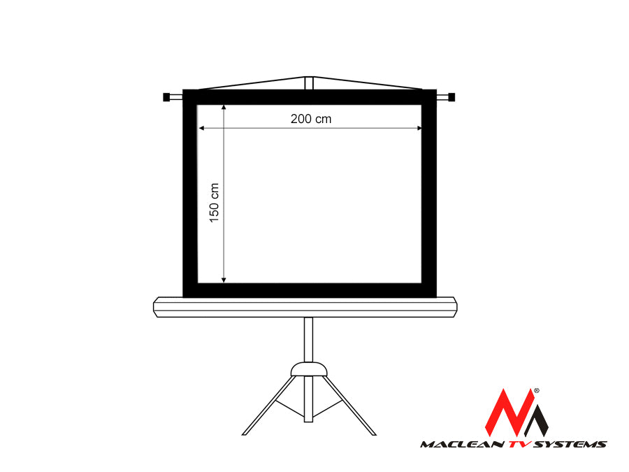 Projectiescherm met statief 200x150 MC-595 100 "4: 3