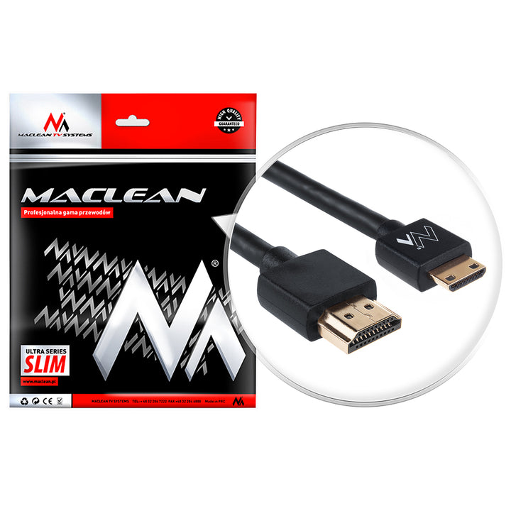 Câble AC HDMI-miniHDMI ULTRA SLIM v1.4 2 m Maclean MCTV-712