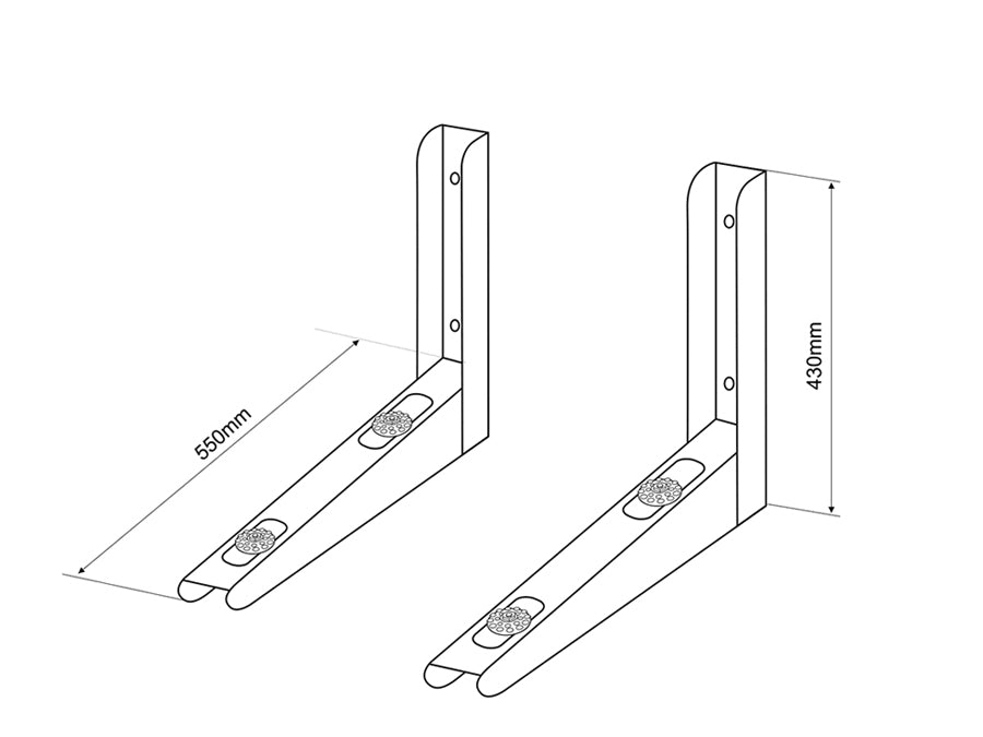 Maclean MC-624 - BEUGEL GEVOUWEN AIRCONDITIONINGHOUDER 550 MM KPL