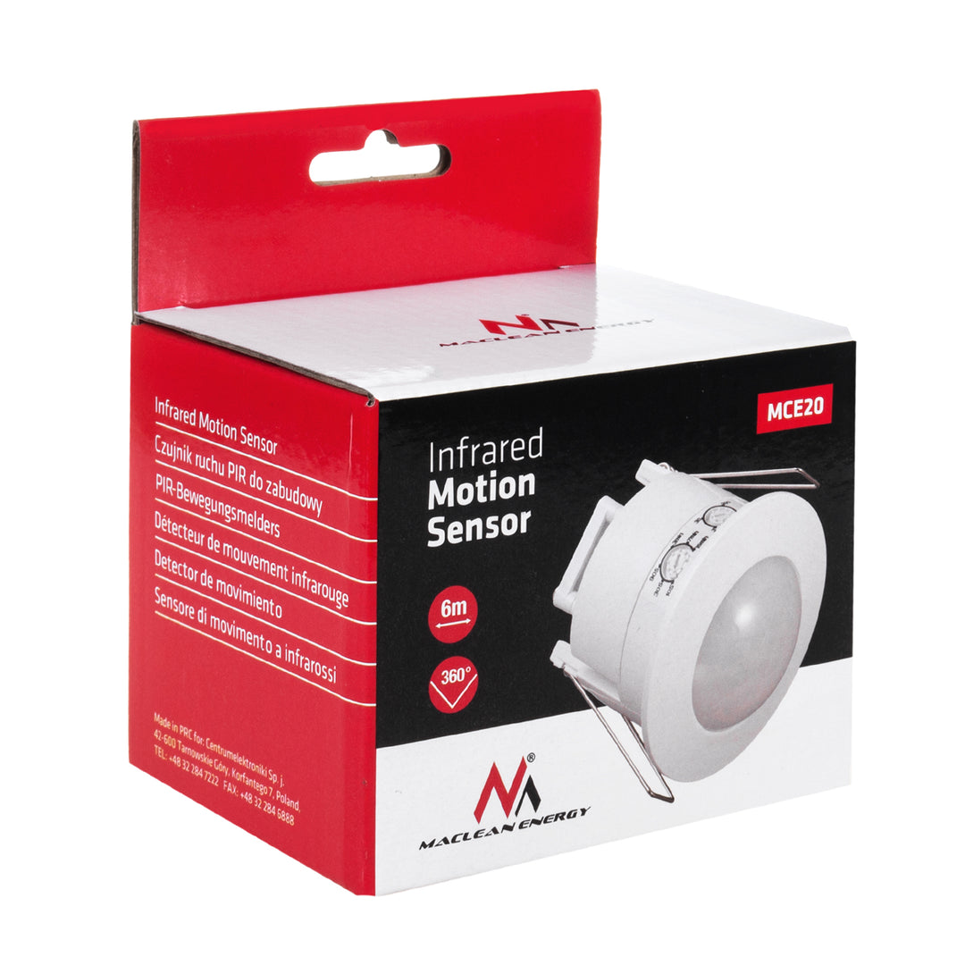 Maclean MCE20 PIR Bewegingsmelder / Sensor Inbouw Plafond