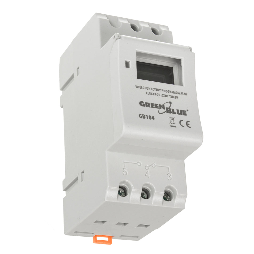 Digitale tijdschakelaar DIN rail 16A GreenBlue GB104