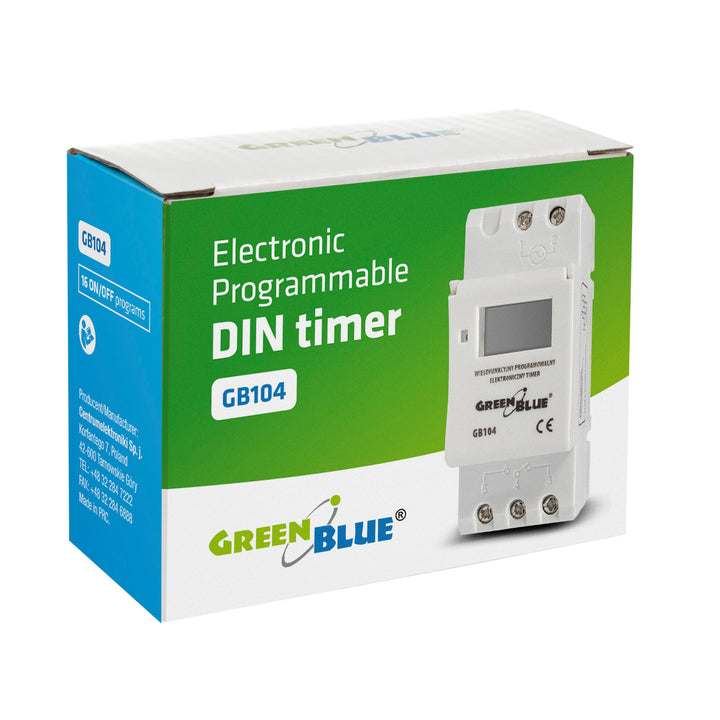 Minuterie numérique rail DIN 16A GreenBlue GB104