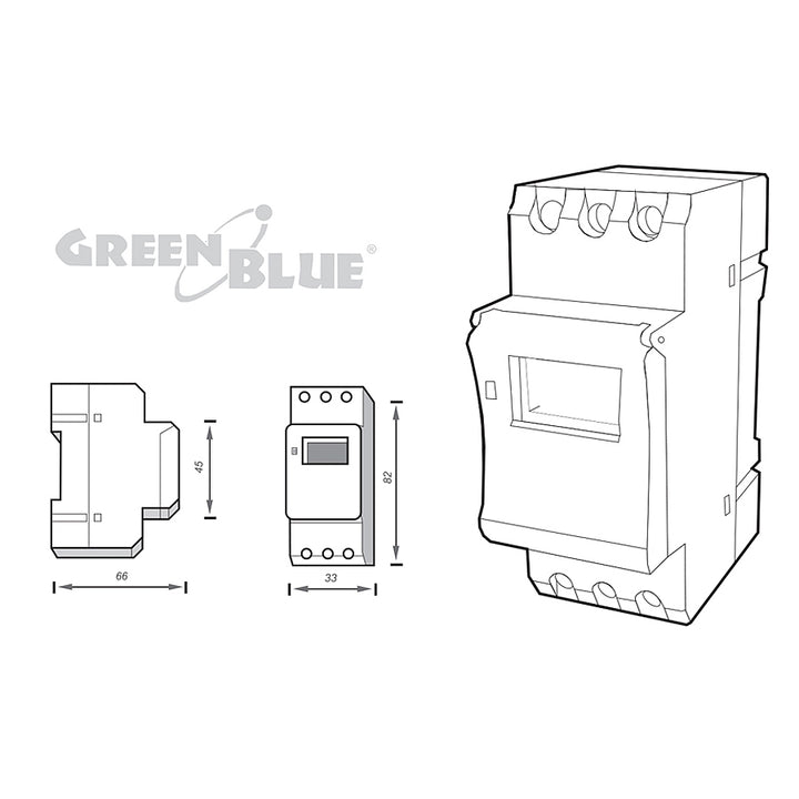 Digitale tijdschakelaar DIN rail 16A GreenBlue GB104