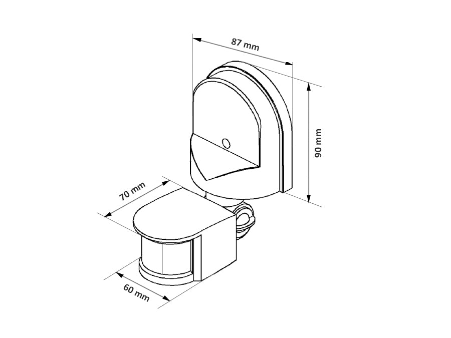 Wandbewegingssensor en schemering 180 ° - Maclean MCE25