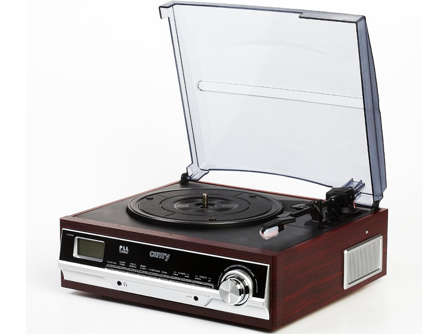 CAMRY - Grammofoon + FM-radio / Klassieke retrostijl HOME AUDIO - Draaitafel met 3 snelheden