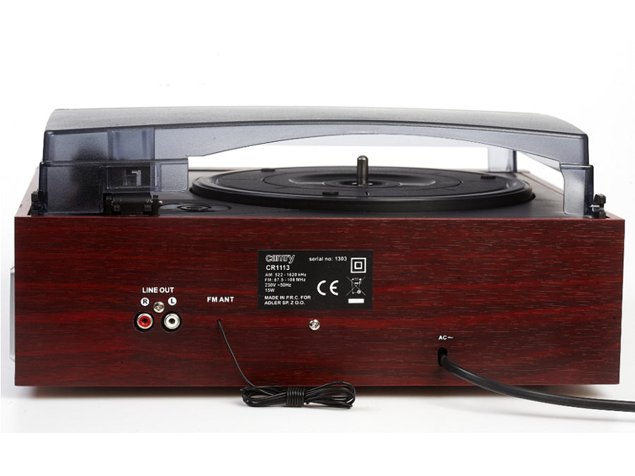 CAMRY - Grammofoon + FM-radio / Klassieke retrostijl HOME AUDIO - Draaitafel met 3 snelheden