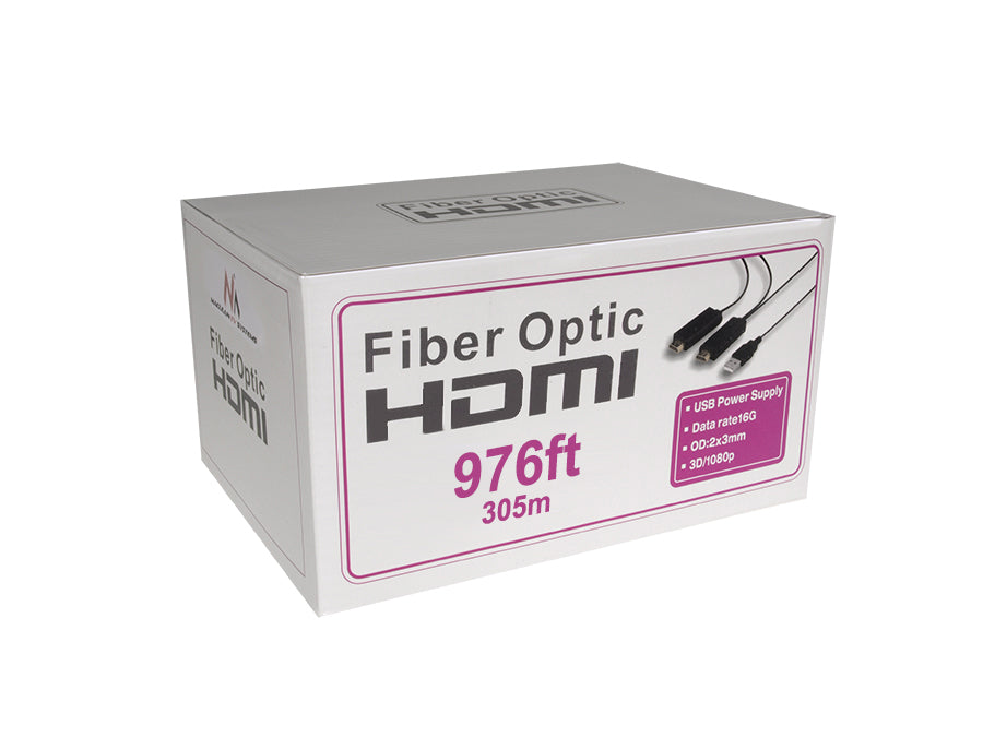 Câble HDMI - HDMI Optique 305 m, 16 Gbps FullHD 3D Maclean MCTV-683