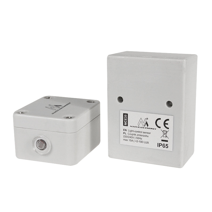 Maclean MCE35 Schemersensor Schemerschakelaar met externe sensor, voor buitengebruik, max. 3450W IP65