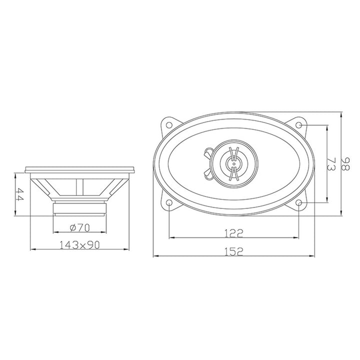 Autoluidsprekers Blazen WH-4616 4x6 "Maximaal vermogen 110W