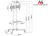 TV voet standaard met beugel op wielen  professionele tv tafel rolstoel max 55 kg VESA 600x400 Maclean MC-661